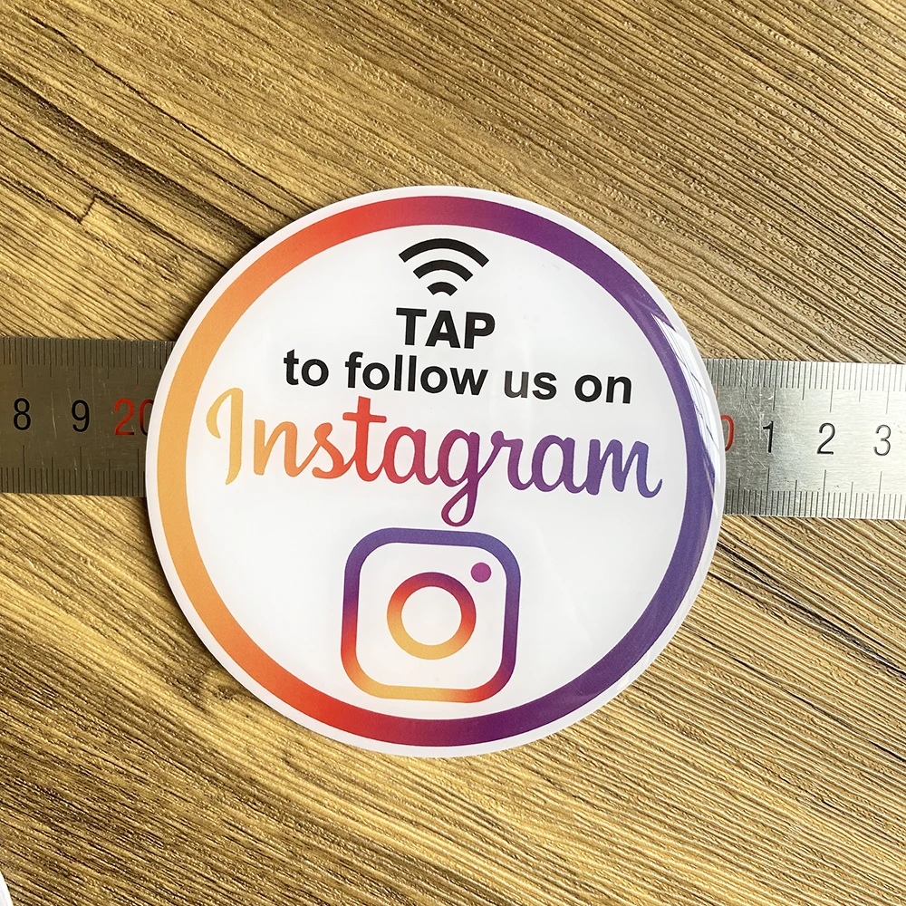 10 см 3,93 дюйма знак для социальных сетей NFC Tap Следуйте за нами в Instagram Табличка NFC Tap Sign Google Review Facebook Card Business Decors