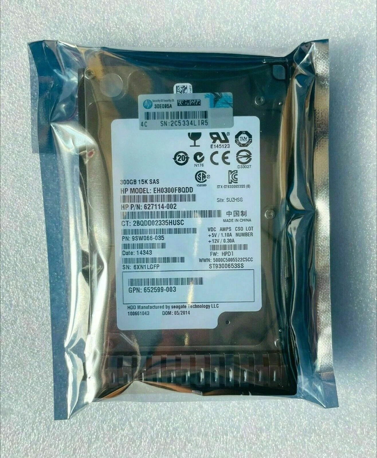 جديد 652611-B21 653960-001 HPE 300GB 15K 2.5 "6G DP SAS SC ENT HDD القرص الصلب #2