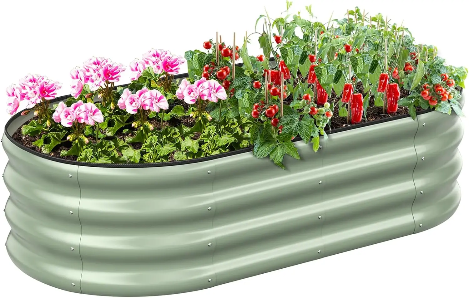 

Galvanized Raised Garden Bed 4×2×1 ft, Outdoor Easy Assembly Planter Raised Beds, Garden Boxes for Vegetables, Fruits, Flower, H