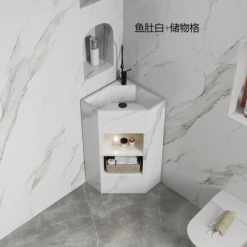 JJSlate Column Basin Washbasin Outdoor Small Apartment Triangular Diamond Balcony Integrated WashbasinAsmt52