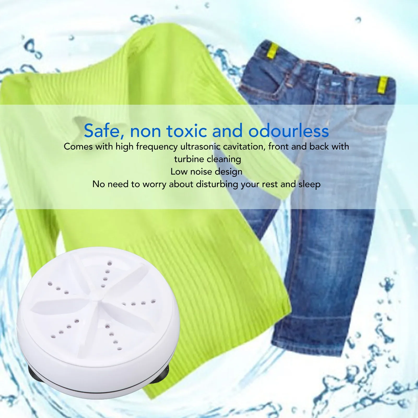 Mini ABS Silicone Washing Machine, Portable Ultrasonic Washing Machine - Multifunctional USB Powered Travel Cleaner