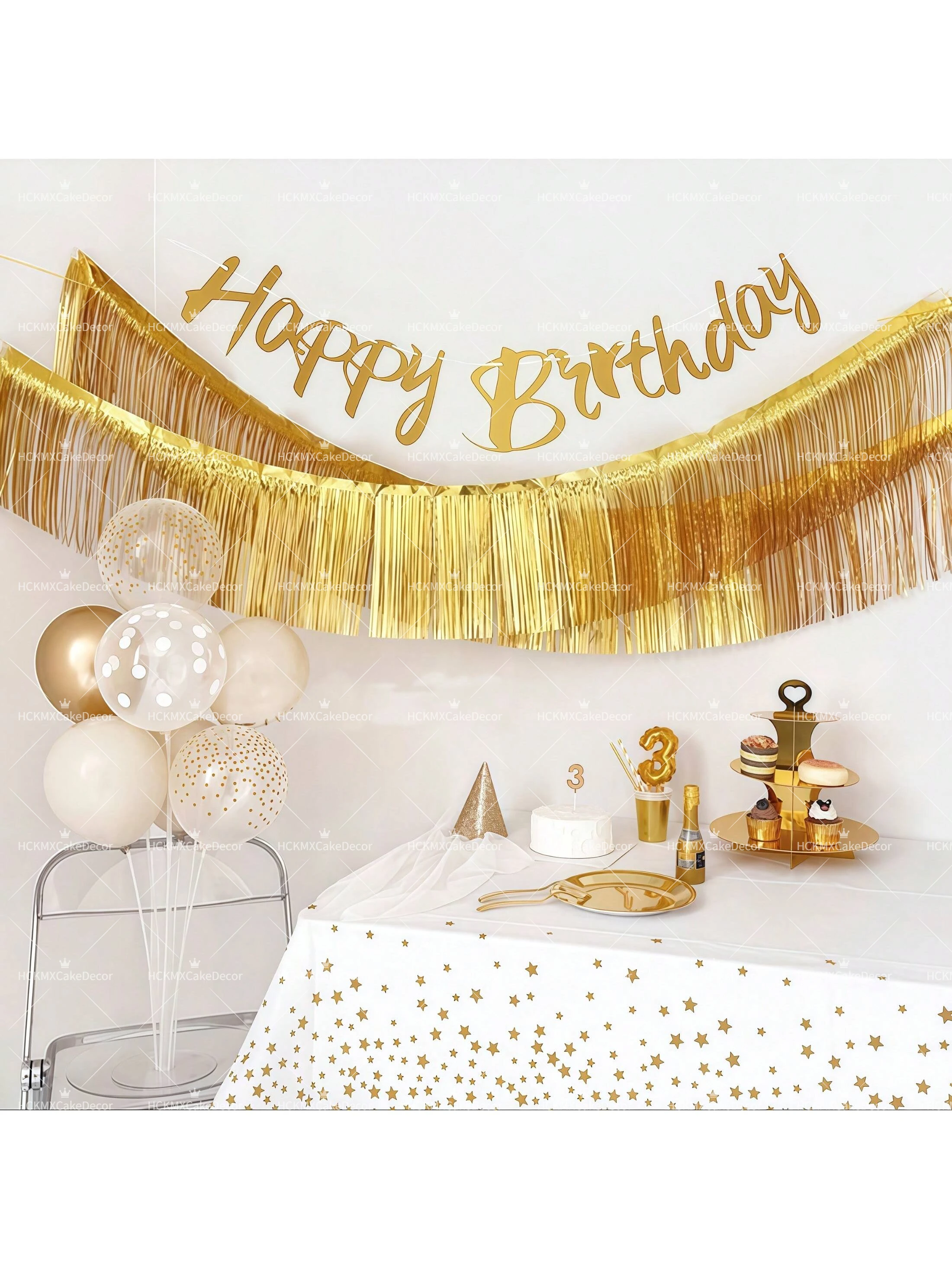 1 Stück/3 Stück Folien-Fransengirlande, Glänzende Partydekoration für Geburtstag, Hochzeit, Babyparty, Weihnachten, Fotografie – Detail 3