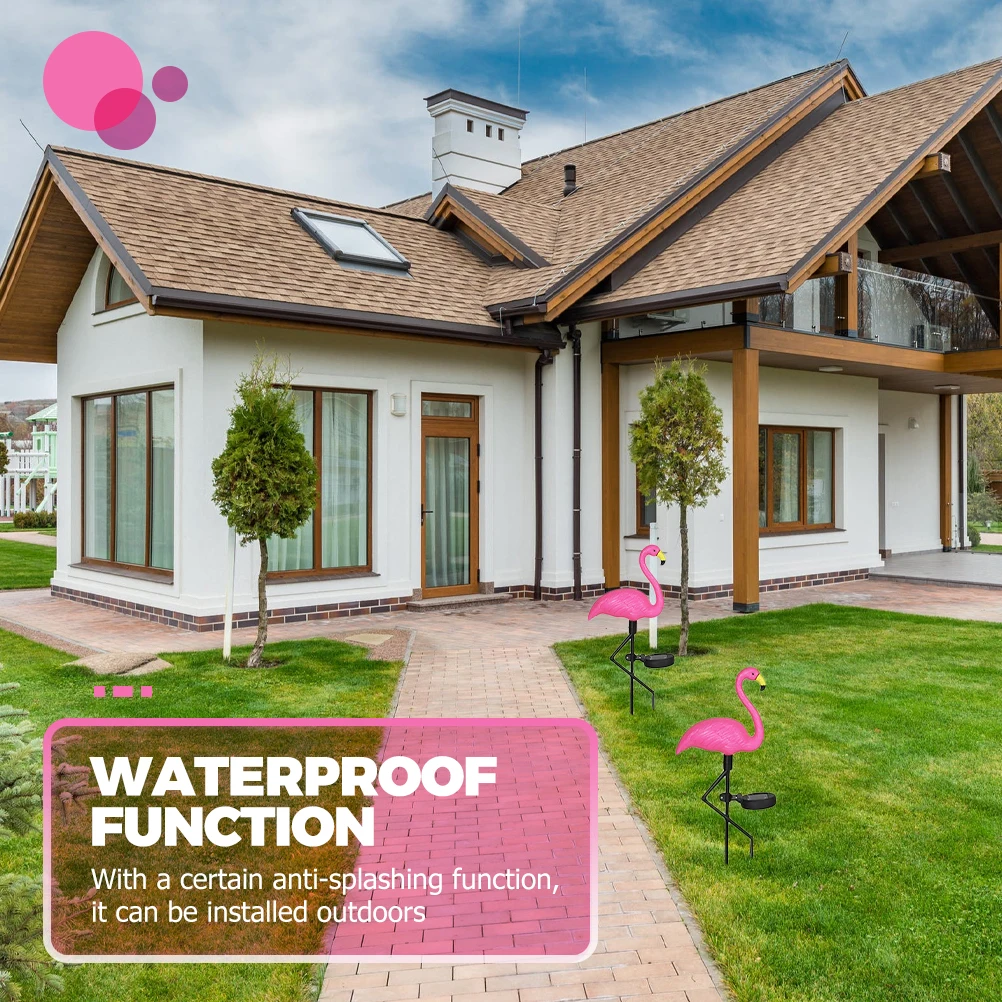 1PCS Solar Powered Rosa Flamingo Rasen Licht Wasserdichte LED Garten Dekorative Pathway Beleuchtung Außen L Lampe