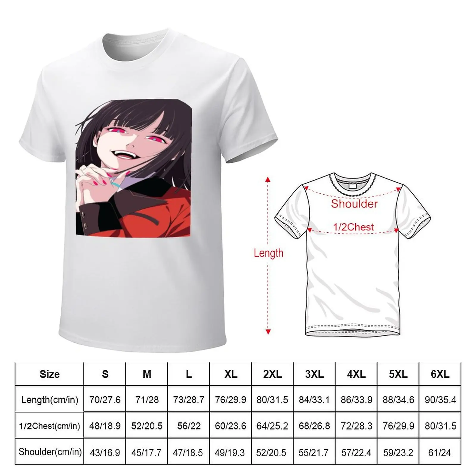 Yumeko jabami - Kakegurui Anime character T-Shirt anime clothes tops boys whites cute tops clothes for men