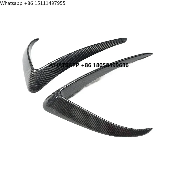 For  MODEL 3 2018-IN Bright Surface Carbon Fiber Rear Bumper Splitters Fins Rear Side Vents Canards Blade