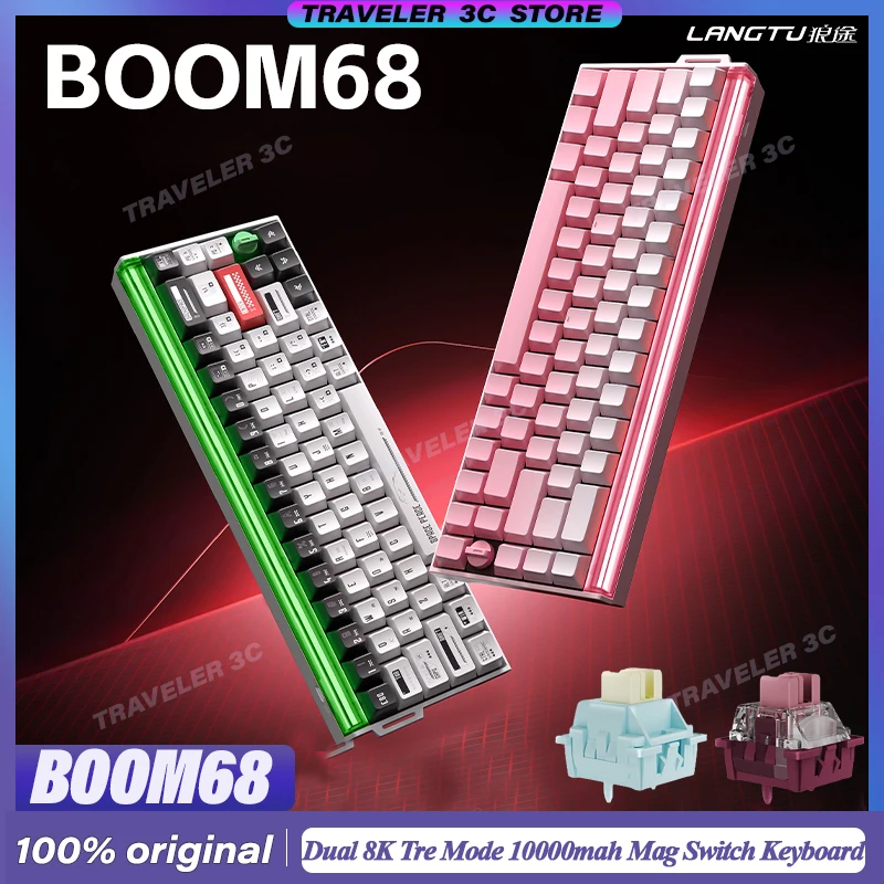 

LANGTU BOOM68 Magnetic Switch Gaming Keyboard Tri-mode Wireless 8k Polling Rate 1000mah Long Endurance Esports Gaming Keyboard