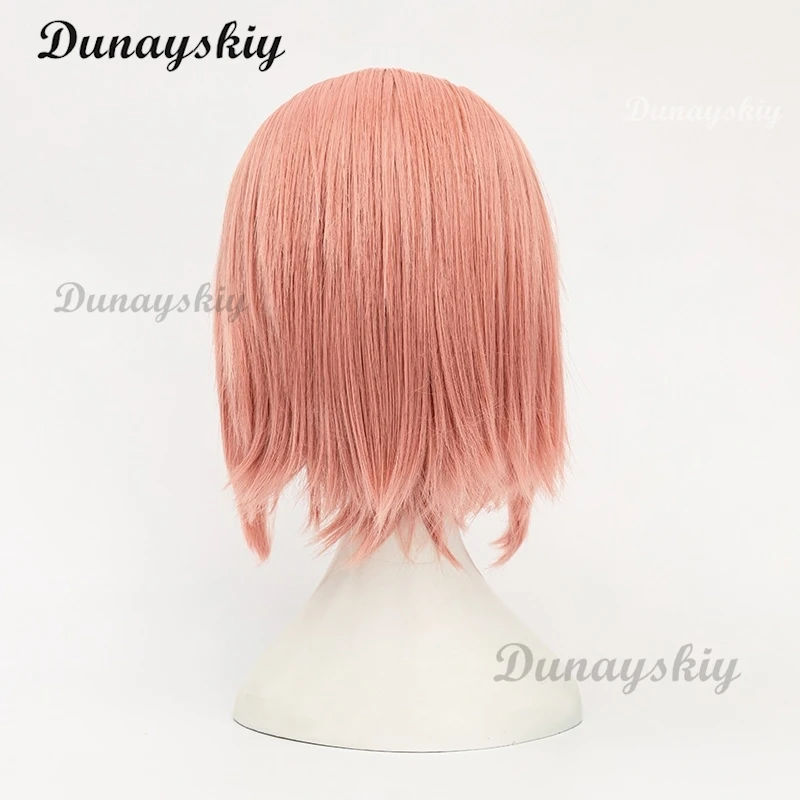 جوجو سوجيموتو ريمي شعر مستعار تأثيري قصير ألياف مقاومة للحرارة الشعر الاصطناعية + عقال أصفر + غطاء شعر مستعار مخصص