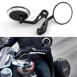 Motorcycle CNC Handlebar Handle Bar Rearview Side Mirrors Bar End Mirror Kit For Street Trident 660 Bobber T120 Daytona 660 675