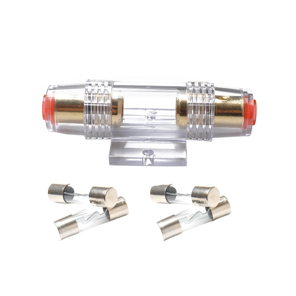

4pcs Agu Fuse Holder 4/8 Gauge 30A Gold Plated Terminals Clear Acrylic Housing For Car Audio Alarm Auto Electrician Use Car Fuse