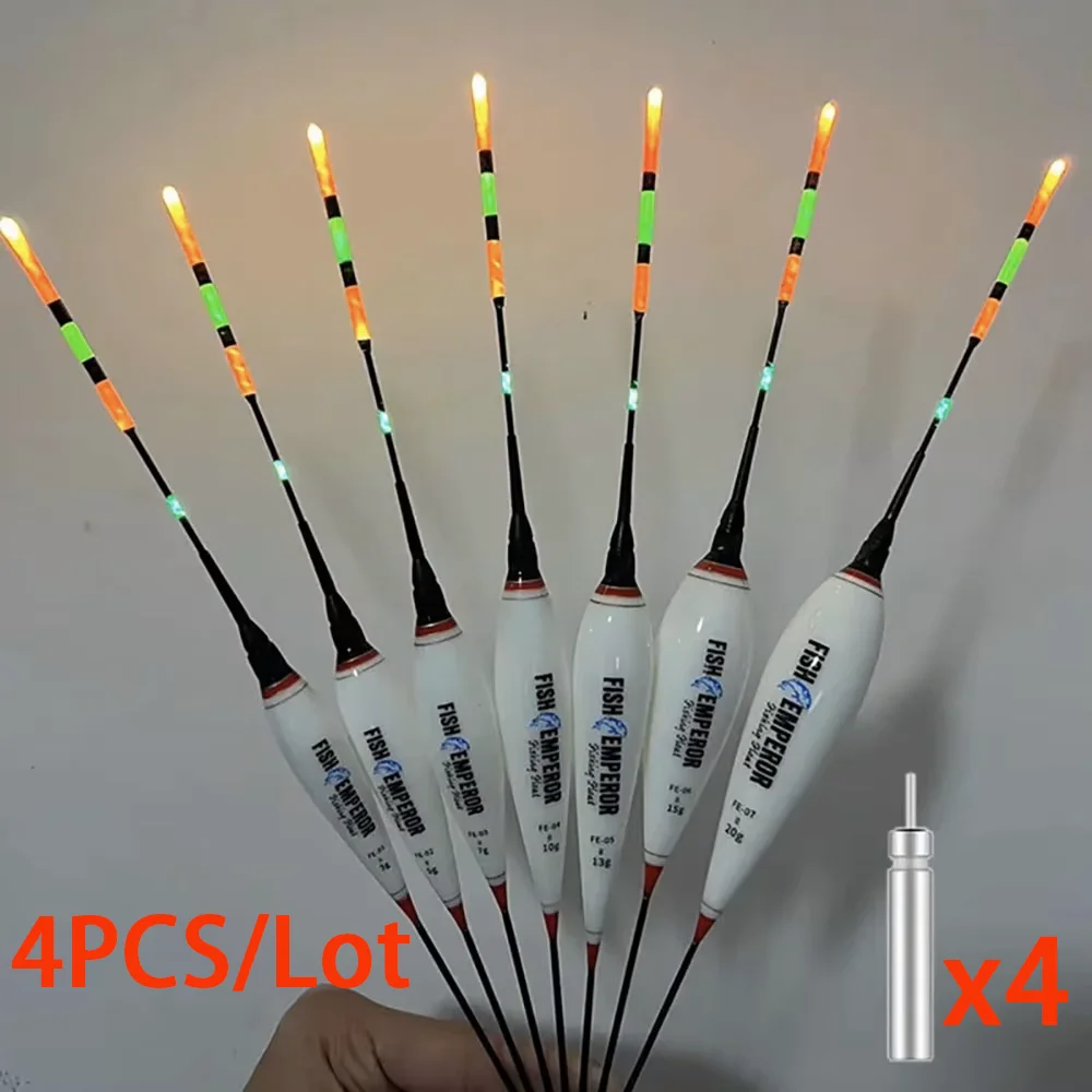 4Pcs/Lot Summer Fishing LED Night Luminous Electronic Float BuoyLarge Buoyancy 3g-13g With CR425 Battery 2026 Fishing Tackle