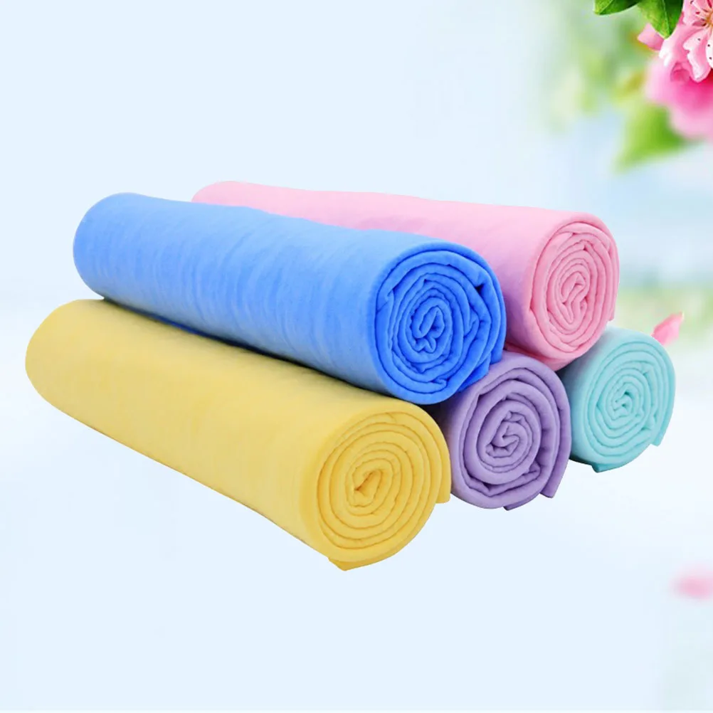 

5pcs 43*32Cm Synthetic Pvc Deerskin Towel Soft Absorbent Quick Dry Car Wash Cleaning Cloth Functional Bath Makeup Removal