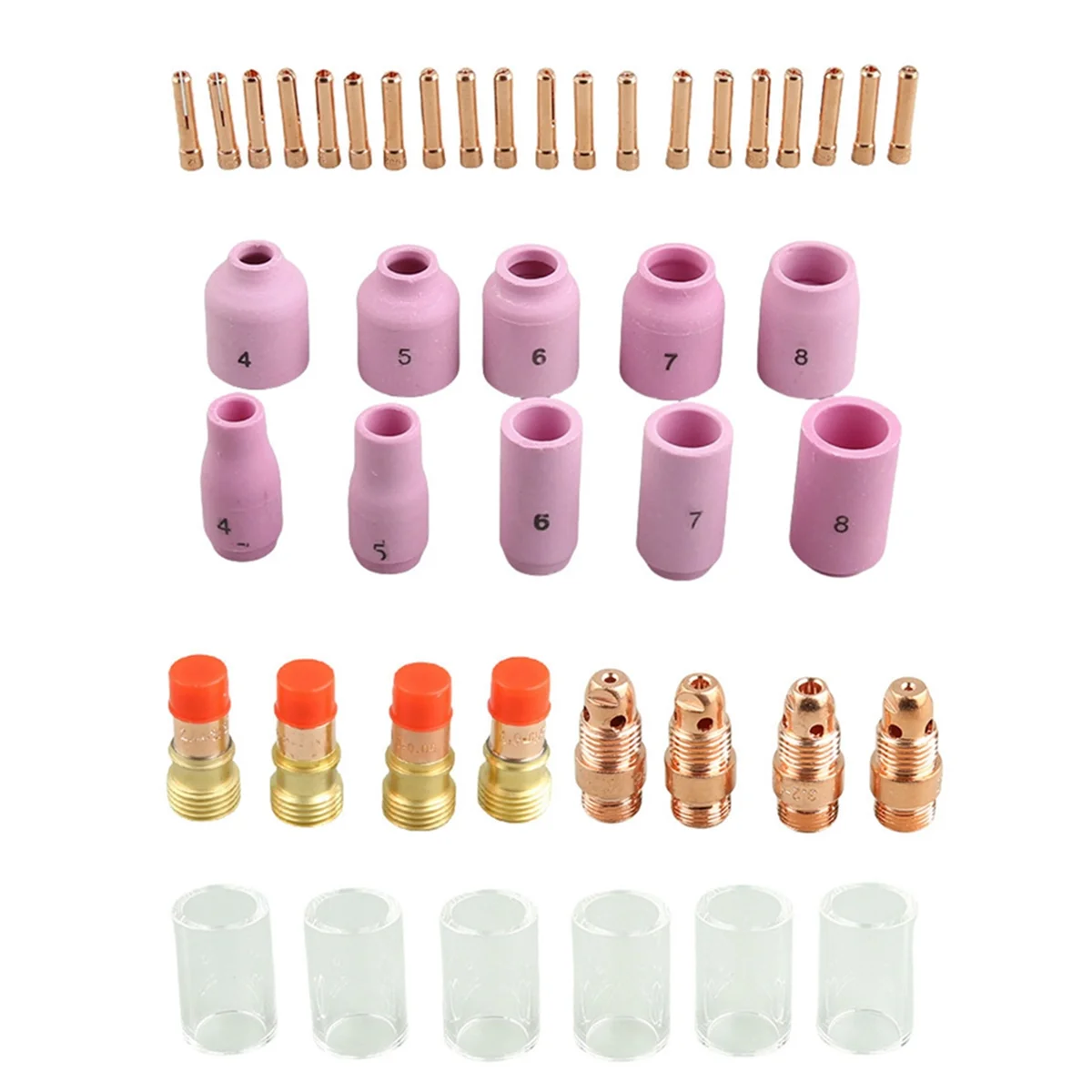 A002 79PCS TIG Welding Torch Stubby Gas Lens 10 12 Lass Cup Kit for -17/18/26