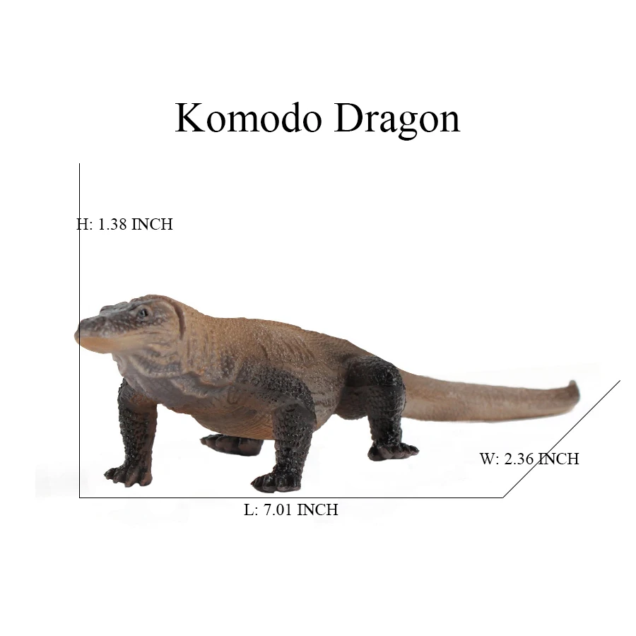 Komodo Dragon Crocodile Snake Python Reptiles Animal Figurines Action Figure Toy Model Kids Gifts Educational Collectible Decor