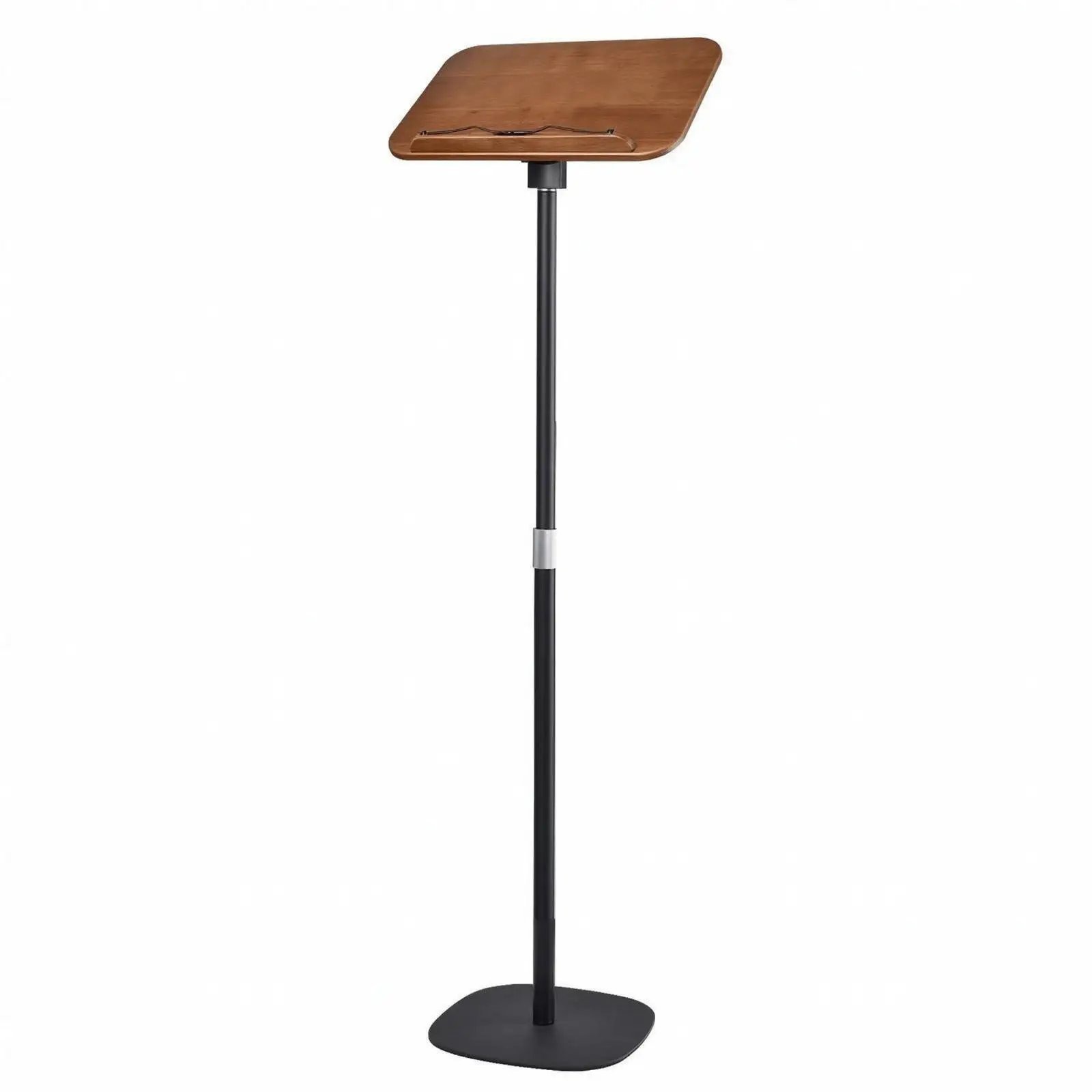 Versatile Book Stand for Floor Use with Tiltable Wood Surface and Carbon Steel Frame for Classroom Art Areas