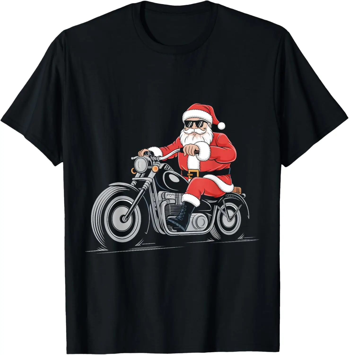 

Christmas Funny Santa Claus Humor X-Mas Holiday Motorcycle T-Shirt