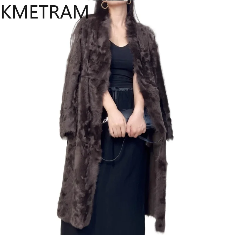 

Xiaohu шерстяная дубленка двусторонняя меховая куртка женская двусторонняя длинная шуба из натурального меха зимняя женская одежда 2025 abrigos