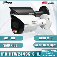 Dahua WizSense IPC-HFW2449S-S-IL 4MP 6MP 8MP  Full-color POE Camera Outdoor With IR LED waterproof  Built Mic IPC-HFW2649S-S-IL