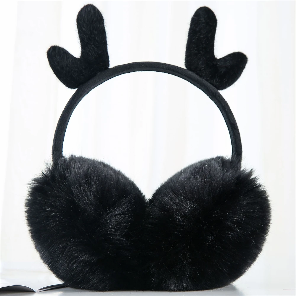 Female Winter Earmuffs Christmas Korean Style Cute Faux Rabbit Fur Ear Cover Soft Comfort Retractable Cartoon Plush Ear Warmers