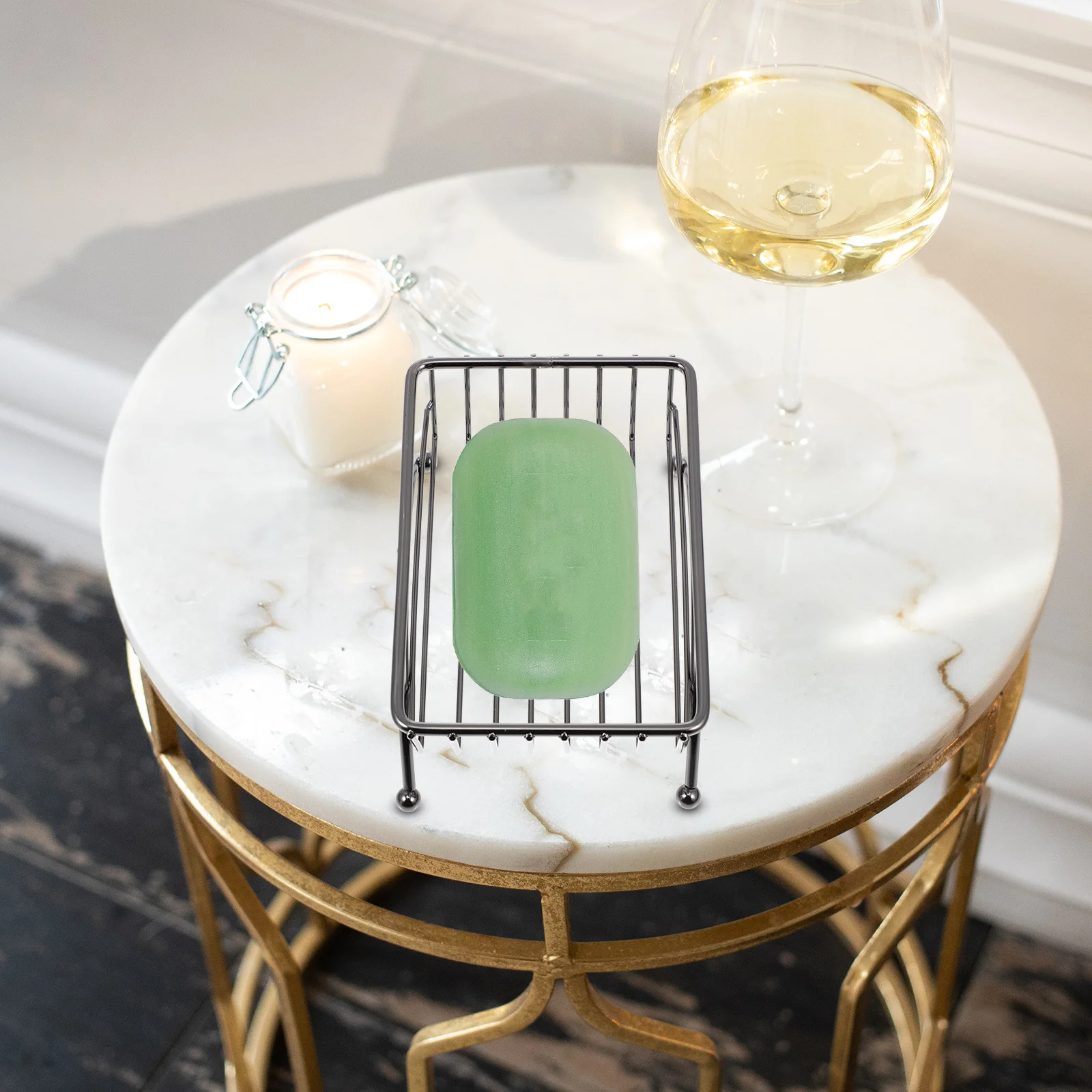 

Iron Racks Drainage Rack For Bathroom Kitchen Storage Holder Soap Container Metal Soap Shelf Home Gift Idea