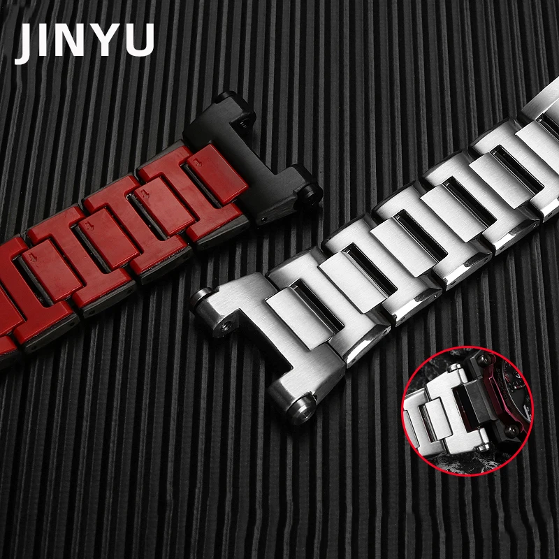 MTG B2000 Metal strap For Casio MTG-B2000 watch band G-SHOCK B2000 Red Bottom Solid Stainless Steel strap mod kit Metal chain