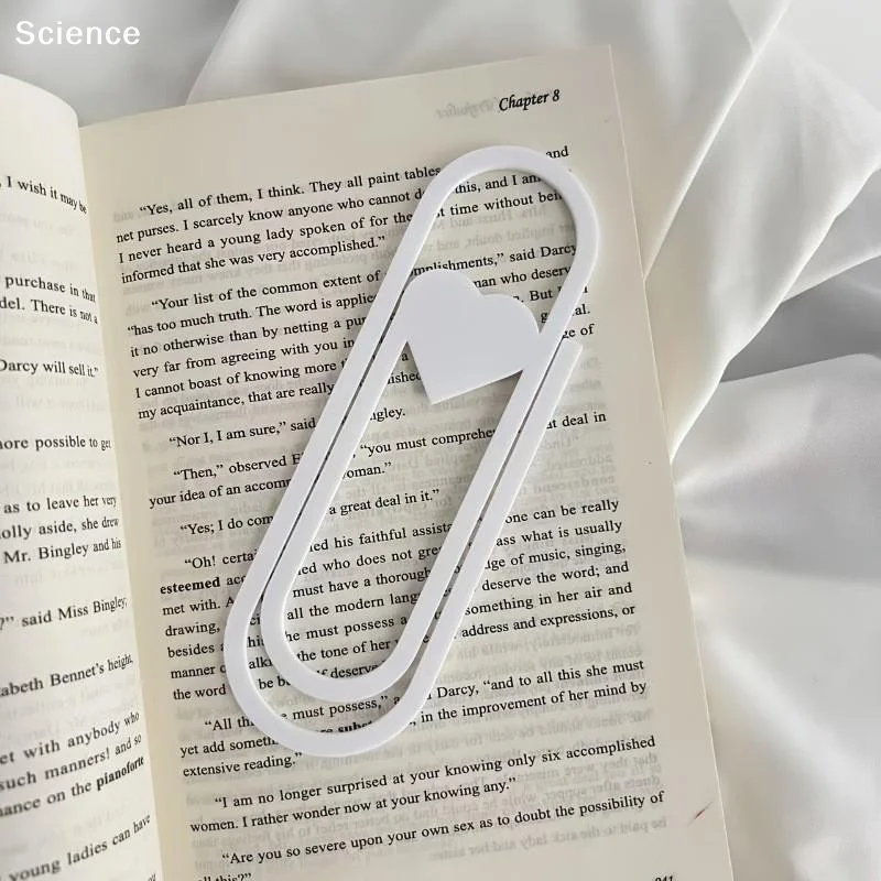 Stationery Binder Clips Creative Paper Clip Bookmark Love Heart Unique Oversized Paper Clip Plastic Page Holder Student