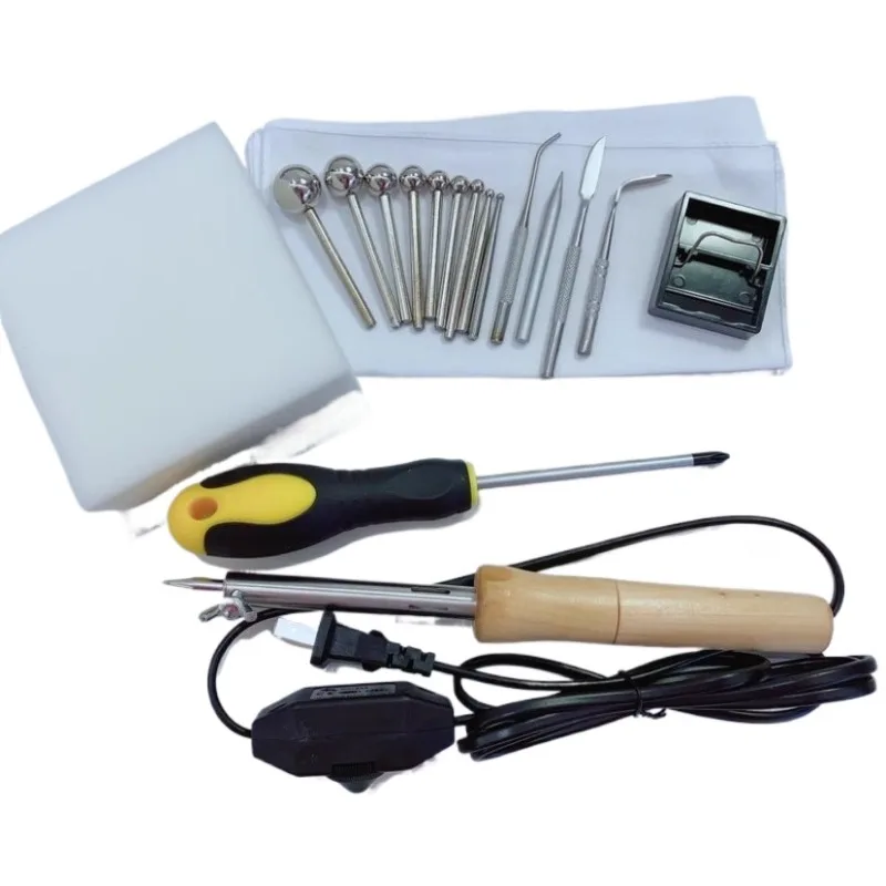 Adjustable Temperature Hot Stamping Tool Set, DIY Velvet Flower Making Kit with Ball & Petal Shaping Tools