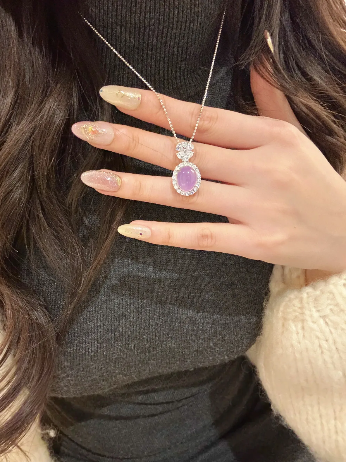 Natural purple chalcedony ring women's new Chinese violet primary color high ice bracelet