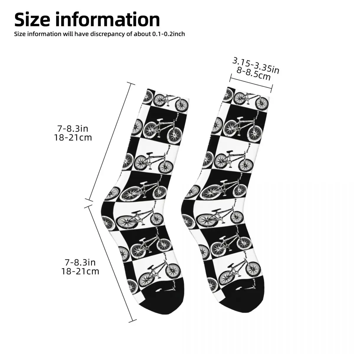 Bmx Freestyle Crazy Men\'s Socks Mountains Downhill Bike Bicycle MTB Unisex Street Style Pattern Printed Crew Sock Boys Gift