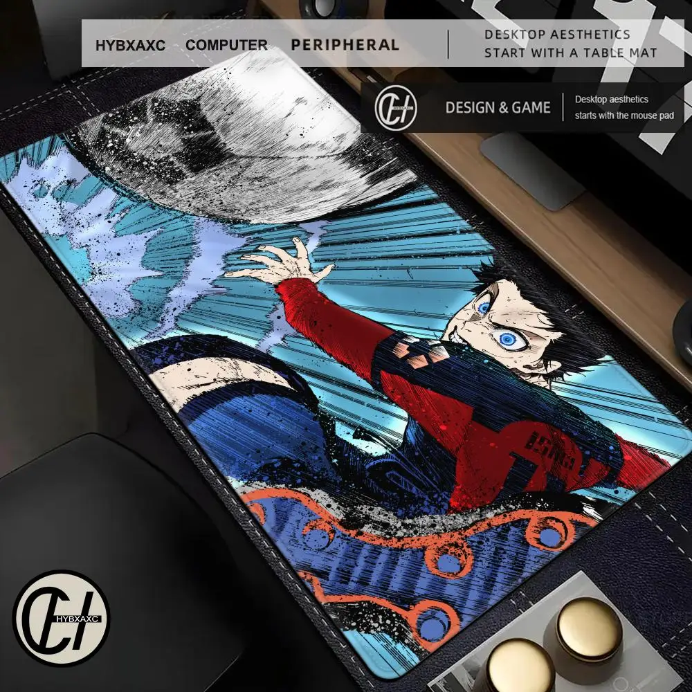 B-Blue L-Lock Mouse Pad Cute HD Big Desk Pad Extended Gaming Rubber Keyboard Mat Large 90x40cm XXL Gamer Mouse Pad HYBXAXC