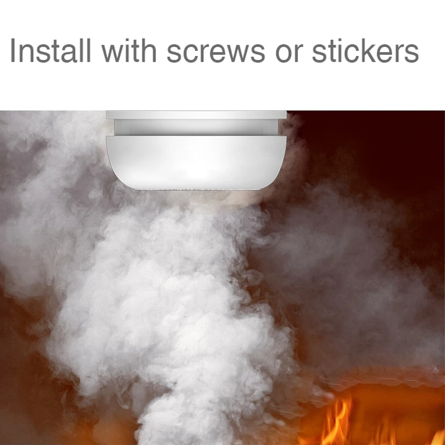 RF433 연기 감지기 화재 경보 10 년 수명 홈 보안 연기 경보 광전 센서 배터리 구동 연기 감지기