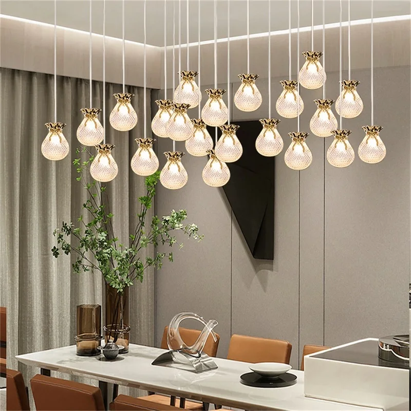 APRIL Nordic Creative Chandelier Lamps Modern Fixtures Pendant Lighting Home LED for Stairs Hall