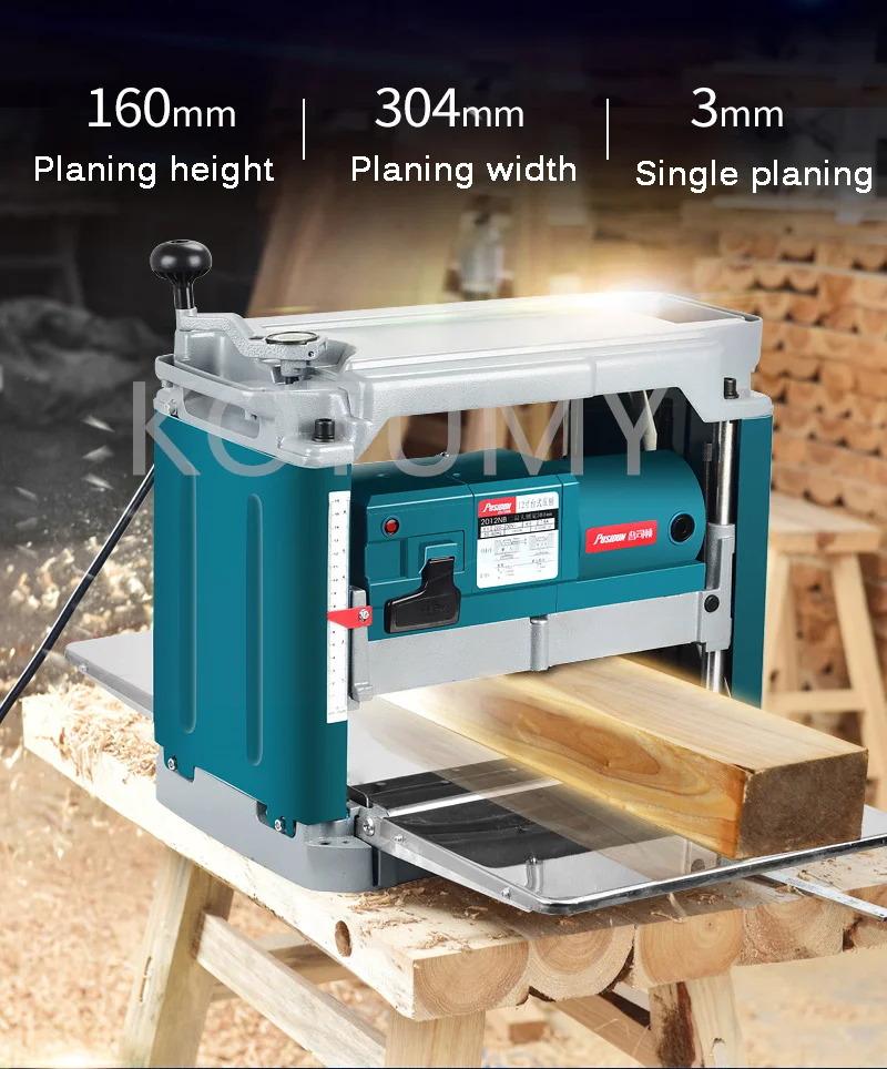 1850W Electric Woodworking Planer Multifunctional Tool, Household Single Sided High-power Desktop Mechanical Woodworking Planer