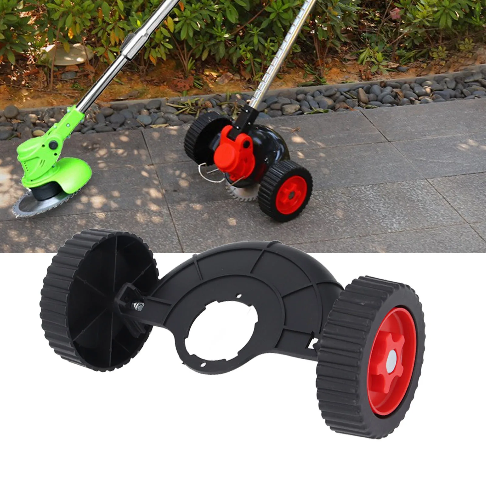Unkrauttrimmer-Stützrad Multifunktionales Tragbares Rasentrimmer-Hilfsrad ABS-Trimmer-Rad-Aufsatz