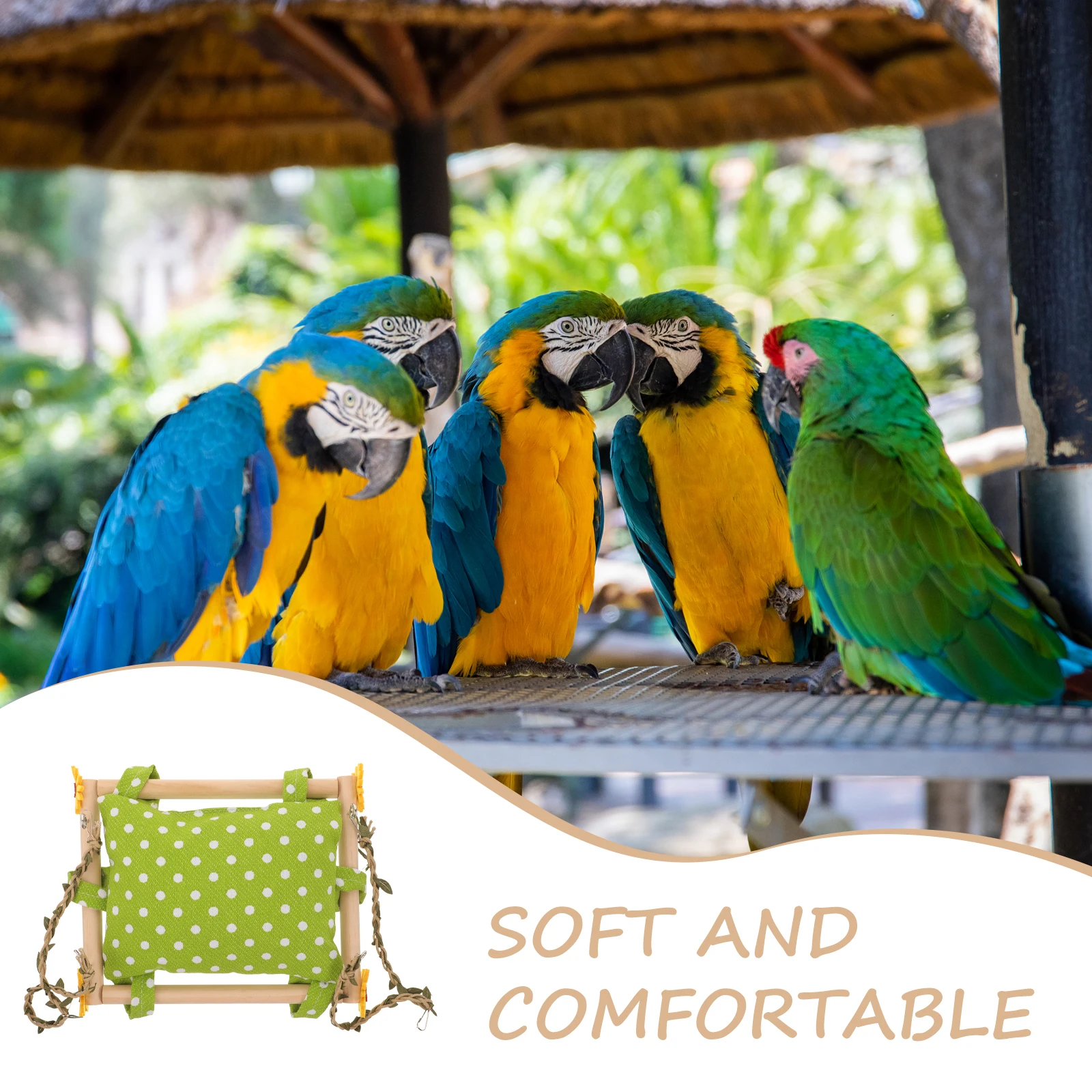 

Parrot Hammock Parrot Hanging Hammock Bird Nest Cage Accessories Light Green Hanging Comfortable Resting Place Pet Toy