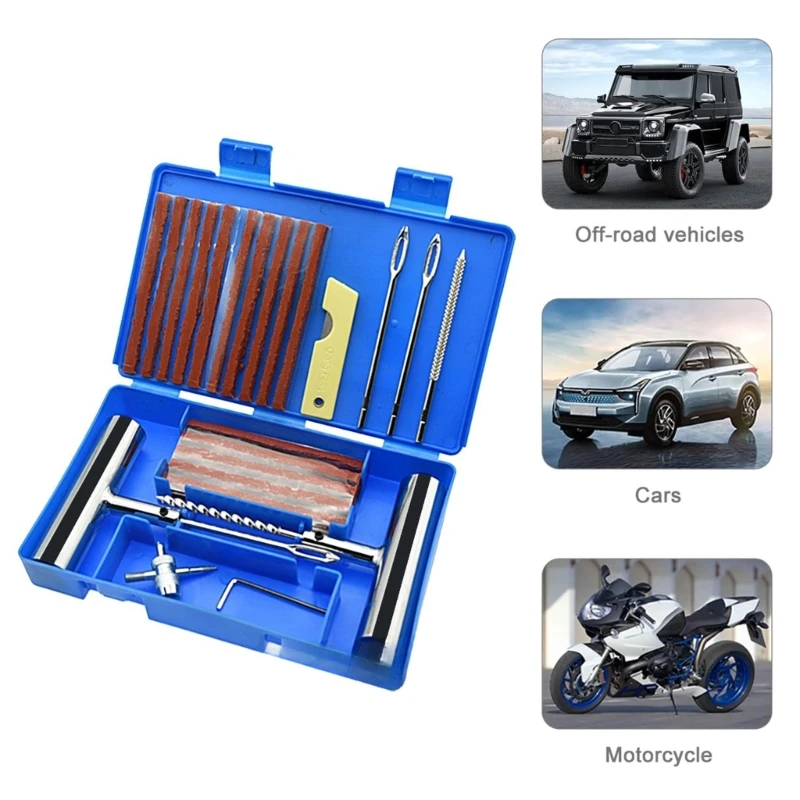 Convenient & Portable Tire Repair set for Car Punctures Comprehensive Auto Tire Repair set Flat Tyre Repairing Tool set