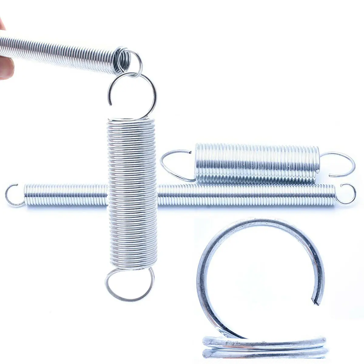 

10pcs Extension Springs Expansion Hook Galvanized Steel - Wire Dia 0.5mm OD 5mm Length 20mm-60mm