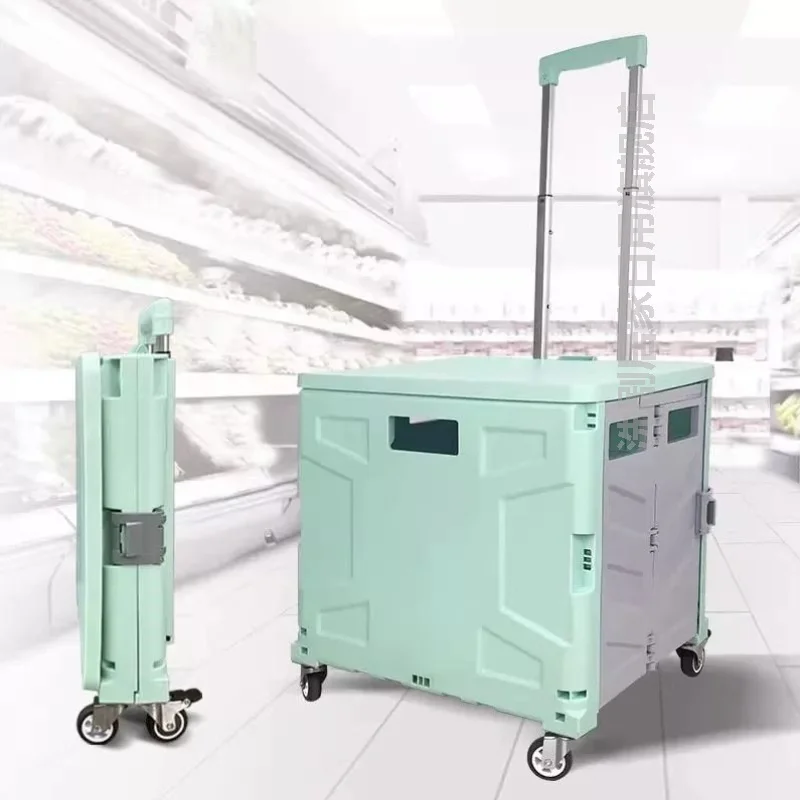 ポータブル折りたたみ式ショッピングカート小型牽引カート野菜購入カート屋台設置家庭用プルロッドカート旅行用
