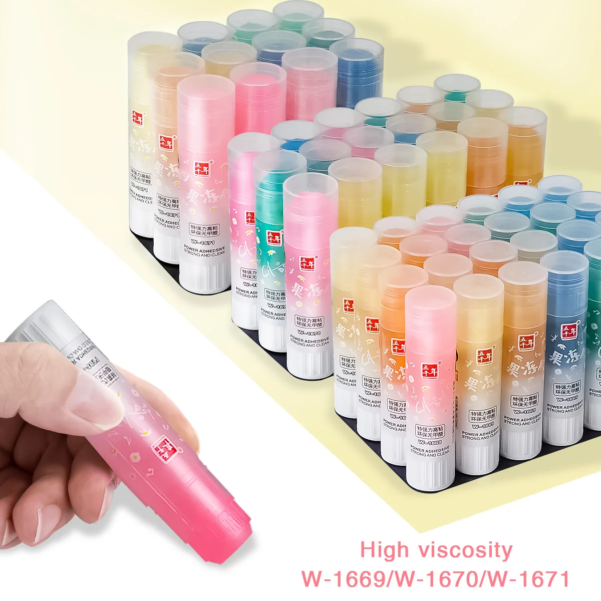 15g WQN Jelly Color Solid Glue Stick School Office Supply ACR Adhesive Child Student Bonding Paper Crafts Tool Stationery Gift