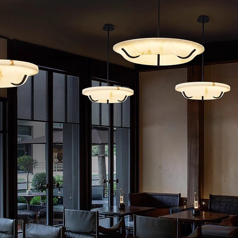 

Итальянская черная круглая подвесная люстра в стиле ваби-саби с эффектом гипса, с регулируемой яркостью, для гостиной и столовой, декор для потолков