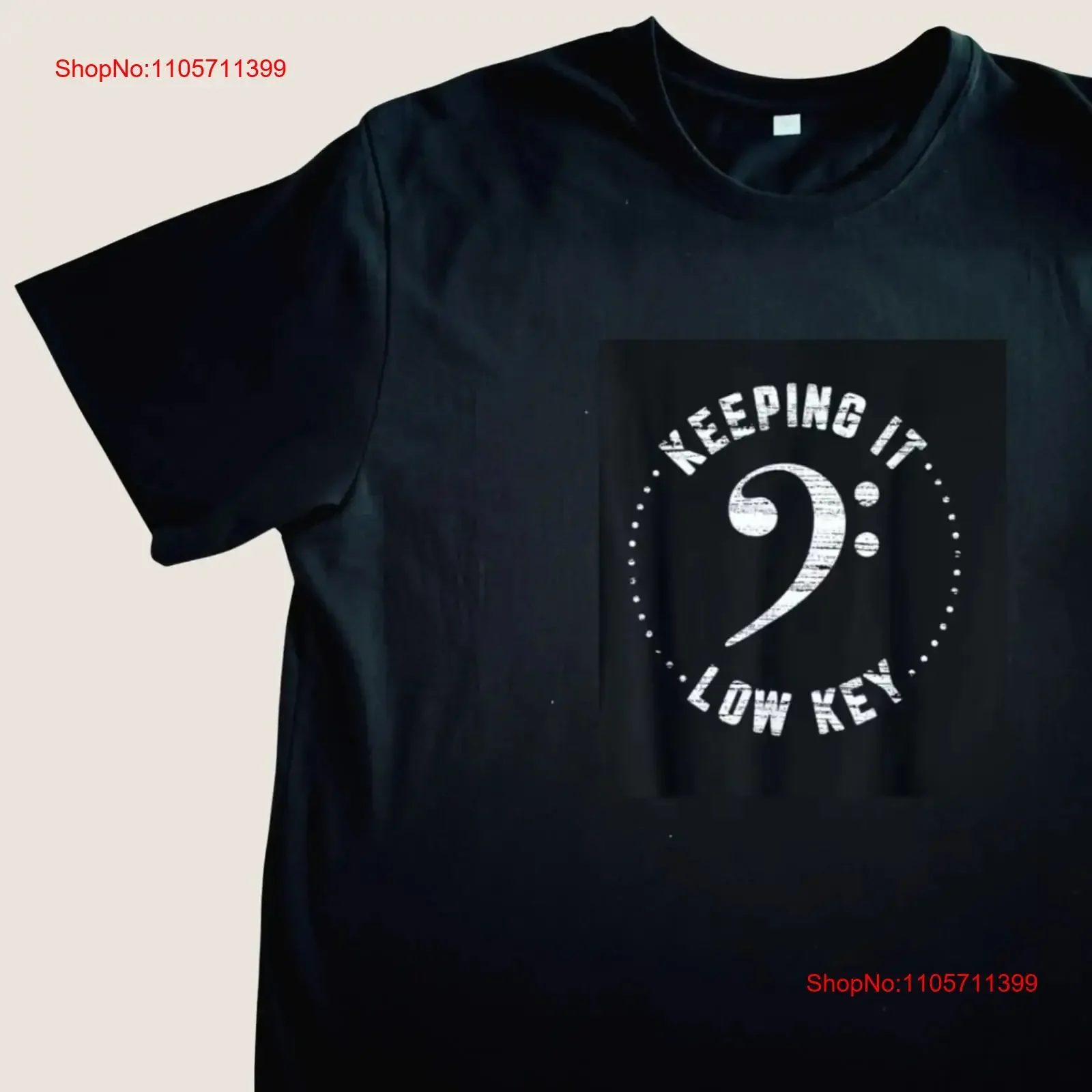 Bass Clef Music T Shirt XL Distressed Black Musician Cotton long or short sleeves vintage Washed graphic Stretched Versatile