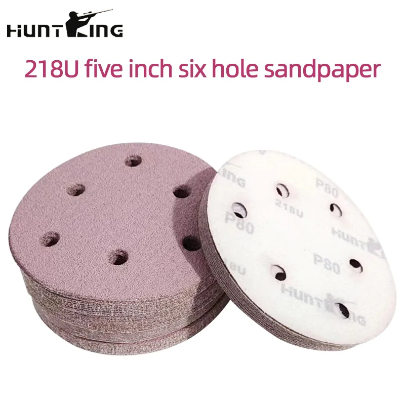 

Purple 5 Inch 6 Hole 125mm Dry Abrasive Paper Car Paint Polishing Flocking Round Abrasive Ceramic Sandpaper Sanding Discs