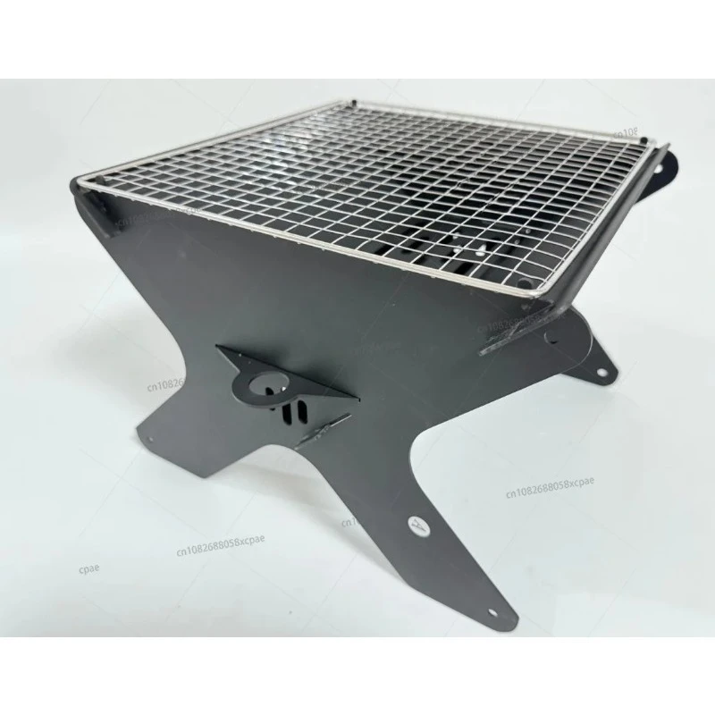 

Portable Mini Charcoal Grill. Easy To Assemble. Food Grade Grill Net, Perfect for Camping and Grilling.