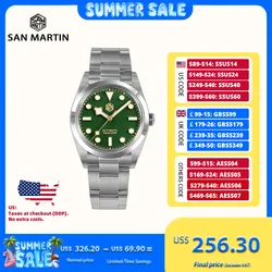 San Martin 36mm Explore Mechanical Watch For Men Watches Relogio Automático Sapphire Sport Snowflake Luminous 10Bar SN0021B-3