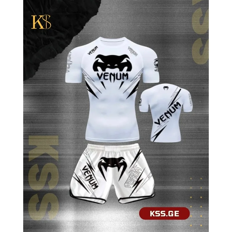 UFC Boxing Muay Thai Ensemble short à manches courtes MMA Sports de plein air pour hommes et femmes Tendance de mode décontractée pour adultes et enfants