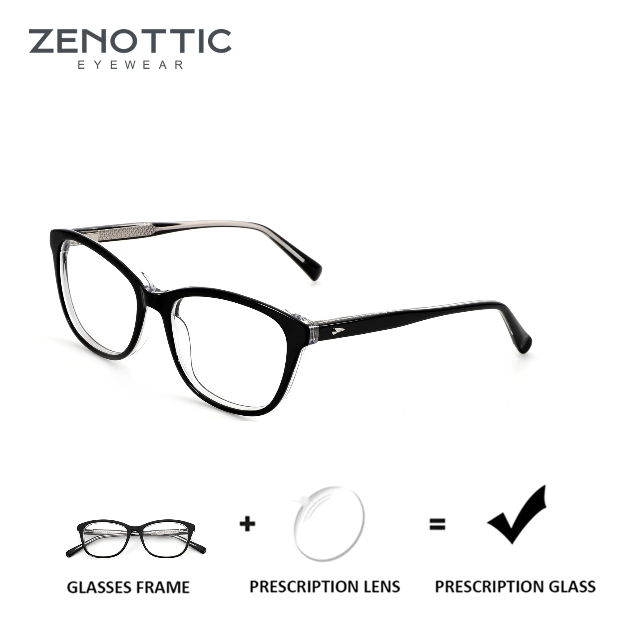 

Квадратные очки ZENOTTIC из ацетата для женщин, оптические линзы для коррекции близорукости, прогрессивные мультифокальные очки с диоптриями