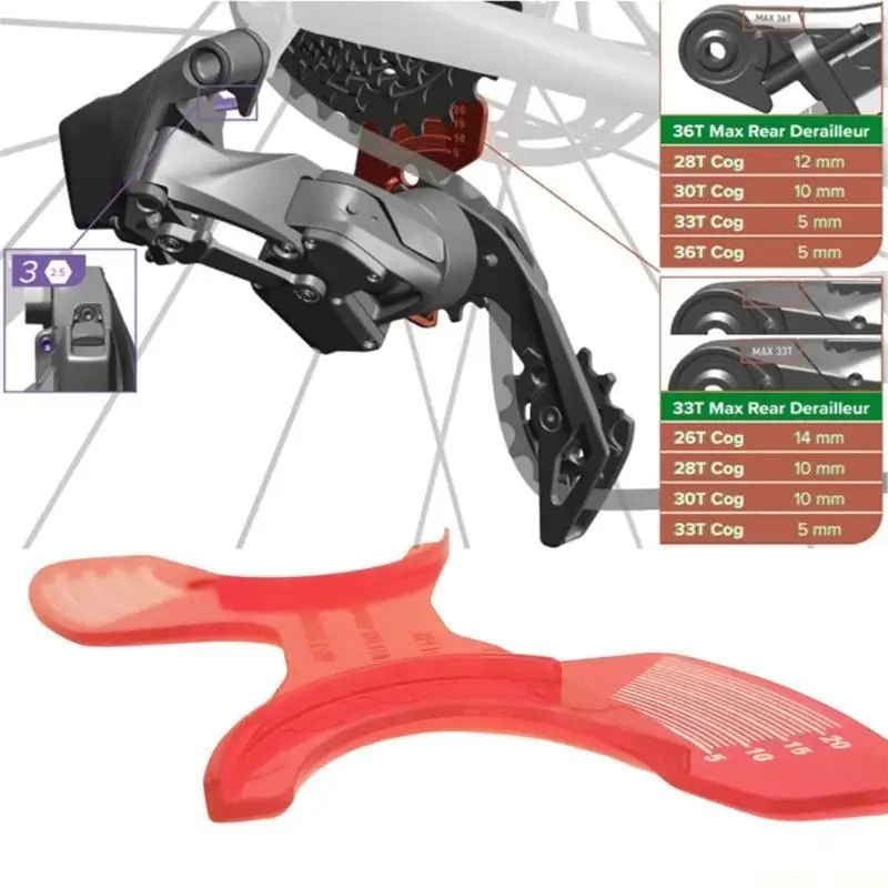 U2JB Bicycles Rear Derailleur Chain Gaps Adjustment Gauge Tool Road Bike Derailleur Adjustment Tool Cycling Accessories