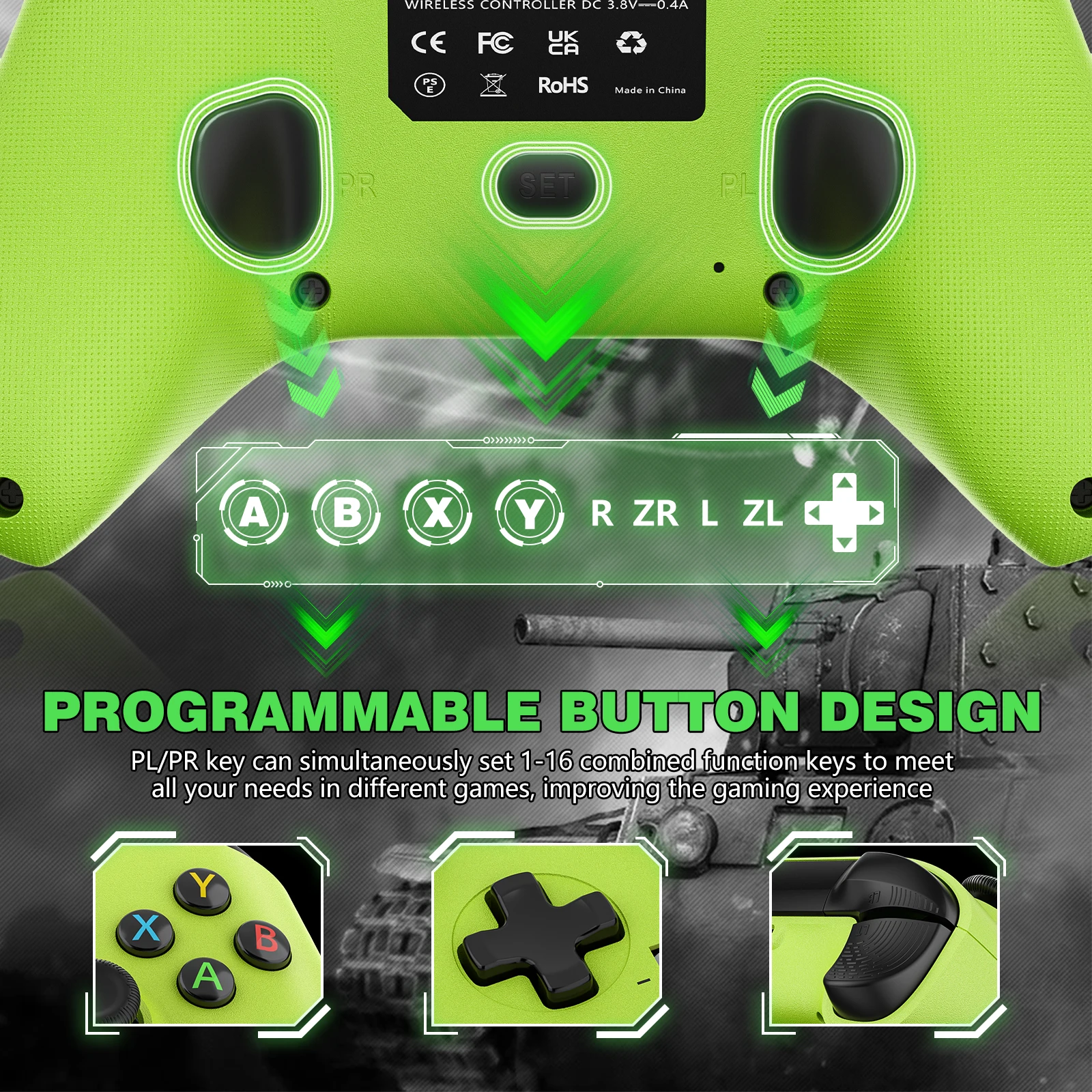 Drahtloses Gamepad für Xbox One Series X/S/PC/IOS/Android/Steam 6-Achsen-Gyro mit Turbo-Funktion, Spielekonsolen, Controller-Joystick