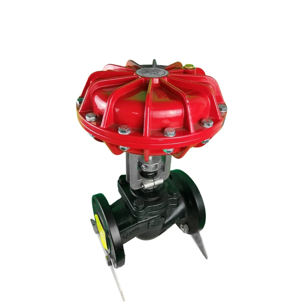 16 Multi-spring diaphragm actuator cast iron body pneumatic control valve for dyeing machine steam pipes