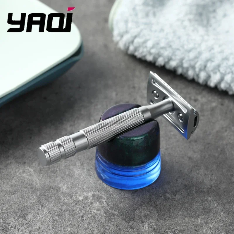 YAQI 14mm Ocean Resin Shaving Razor Holder Stand for Men Stylish Bathroom Accessory Resin Craft Gift