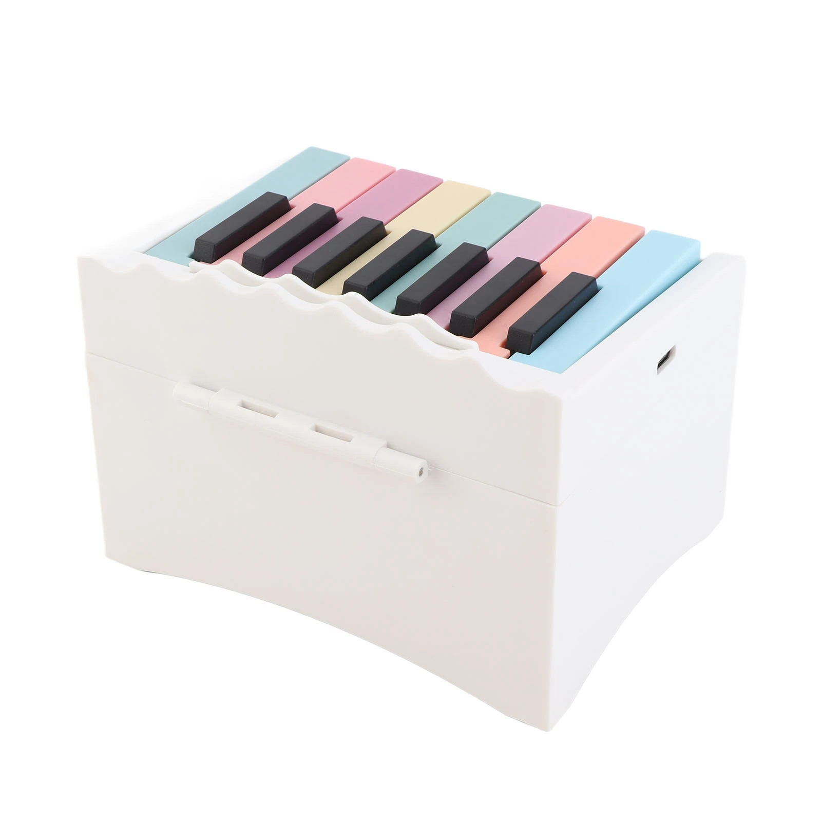 Piano Calendar USB Rechargeable Playable Piano 52 Weekly Calendar Cards with Sheet Music White Metal 13x9x8.7cm Lithium Battery